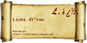 Licht Áron névjegykártya