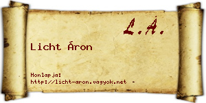 Licht Áron névjegykártya